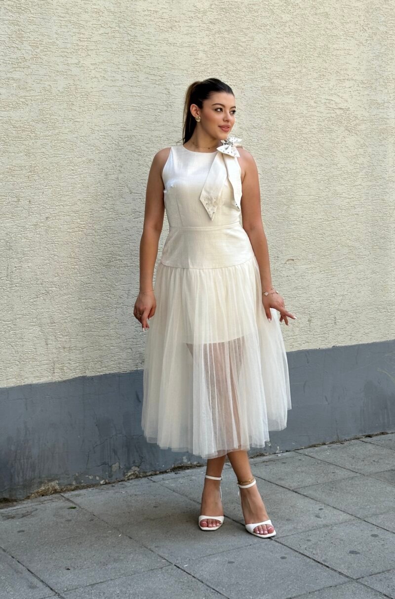 Fustan elegant me detaje glam - Image 3
