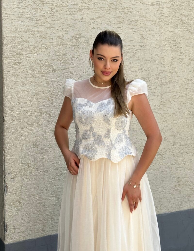 Fustan Elegant me Punim dhe Tyl - Image 2