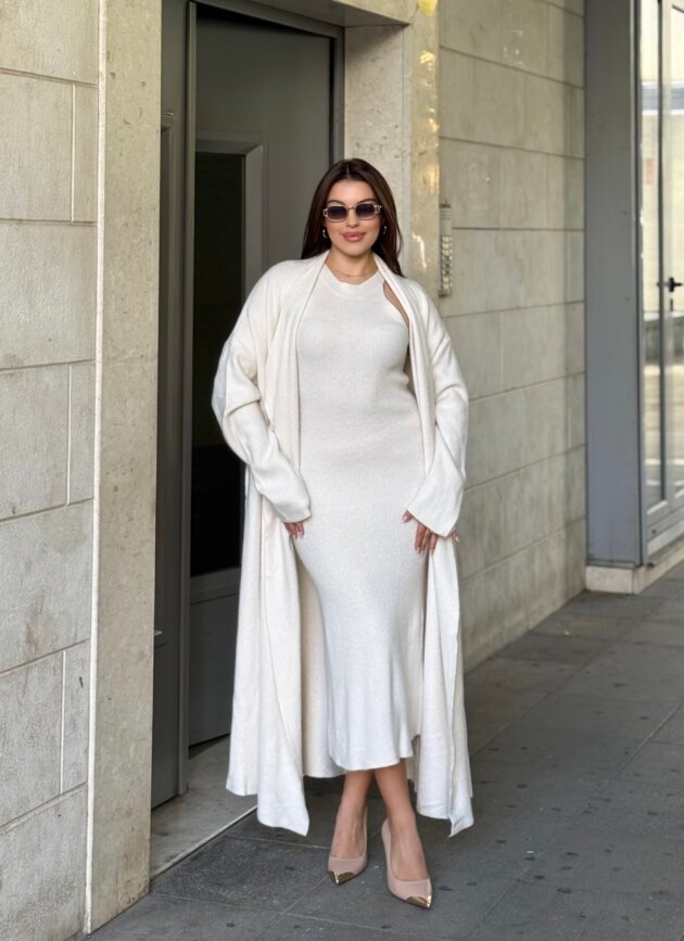 Set triko dy pjese me kardigan