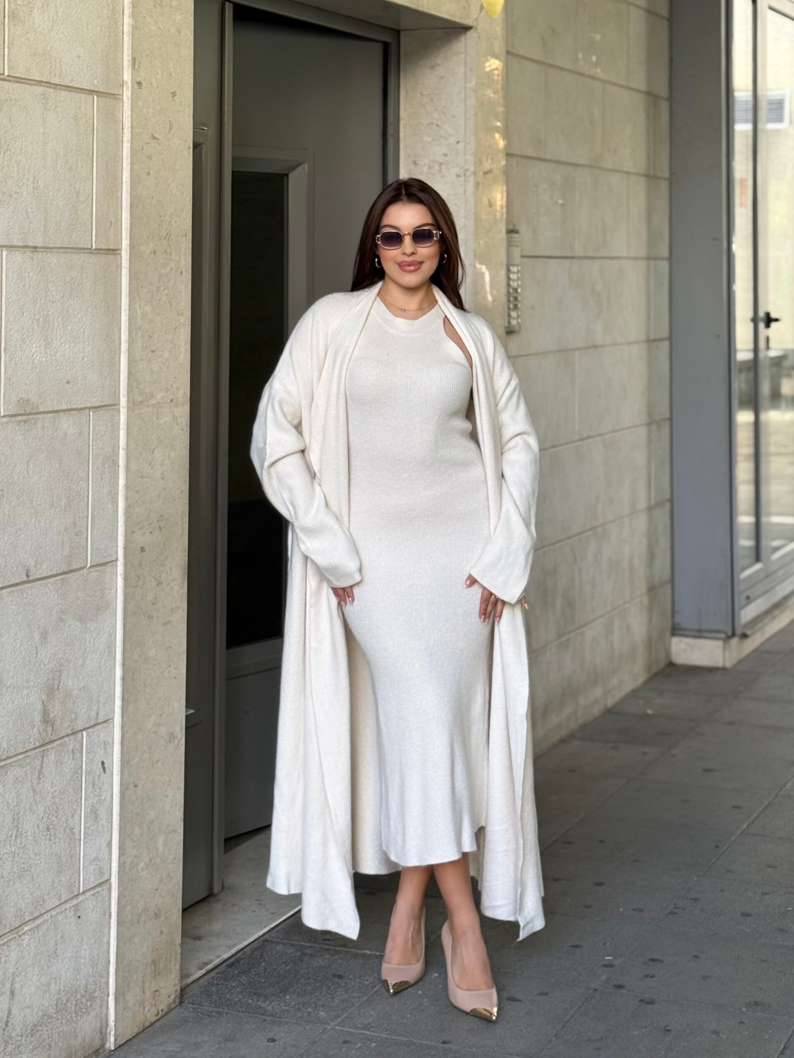 Set triko dy pjese me kardigan