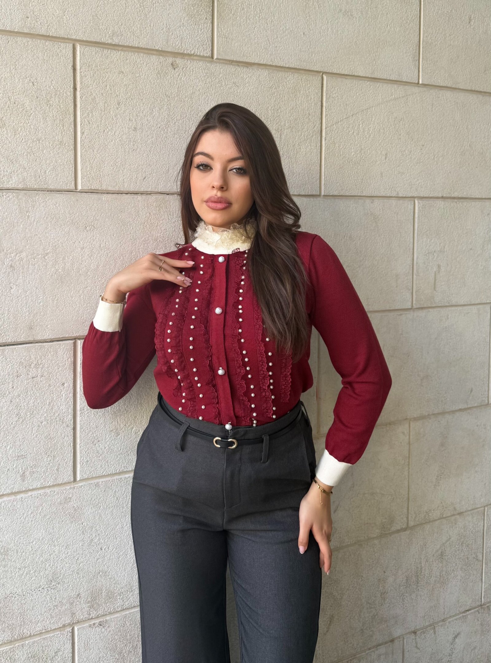 Bluze Me Dantelle Dhe Perla - Image 3