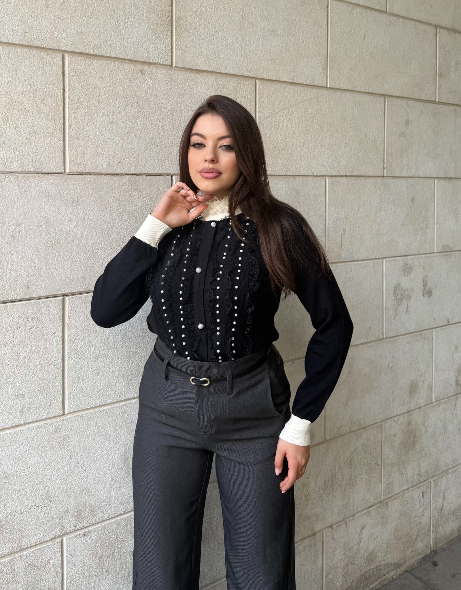 Bluze Me Dantelle Dhe Perla - Image 2