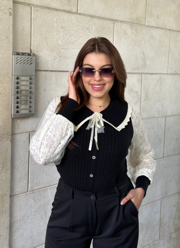 Bluze deve me jake dekorative dhe menge me dantelle