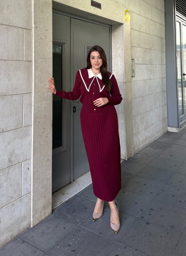 Set deve me fund te gjate plisuar dhe Bluze dopio jake