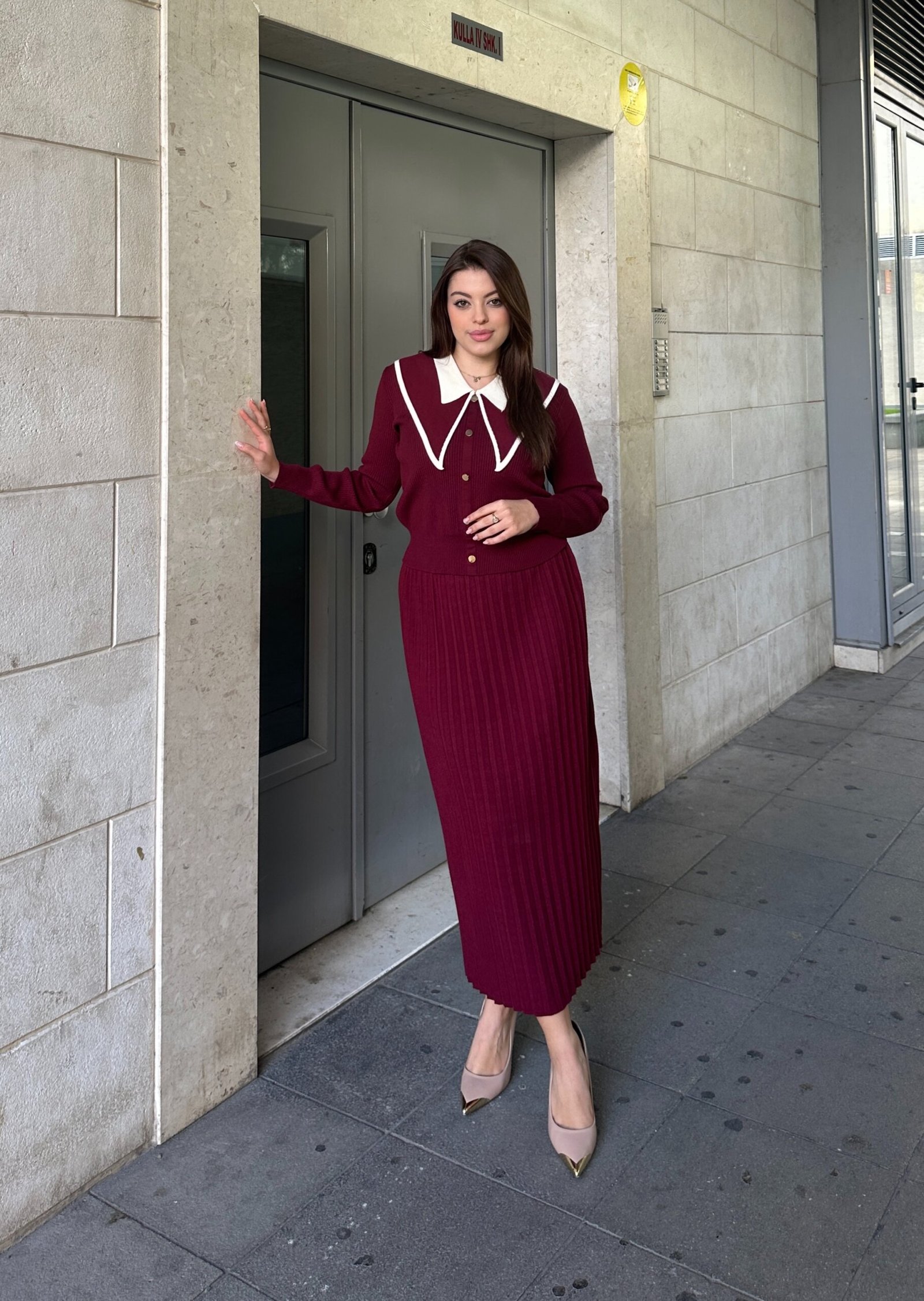 Set deve me fund te gjate plisuar dhe Bluze dopio jake