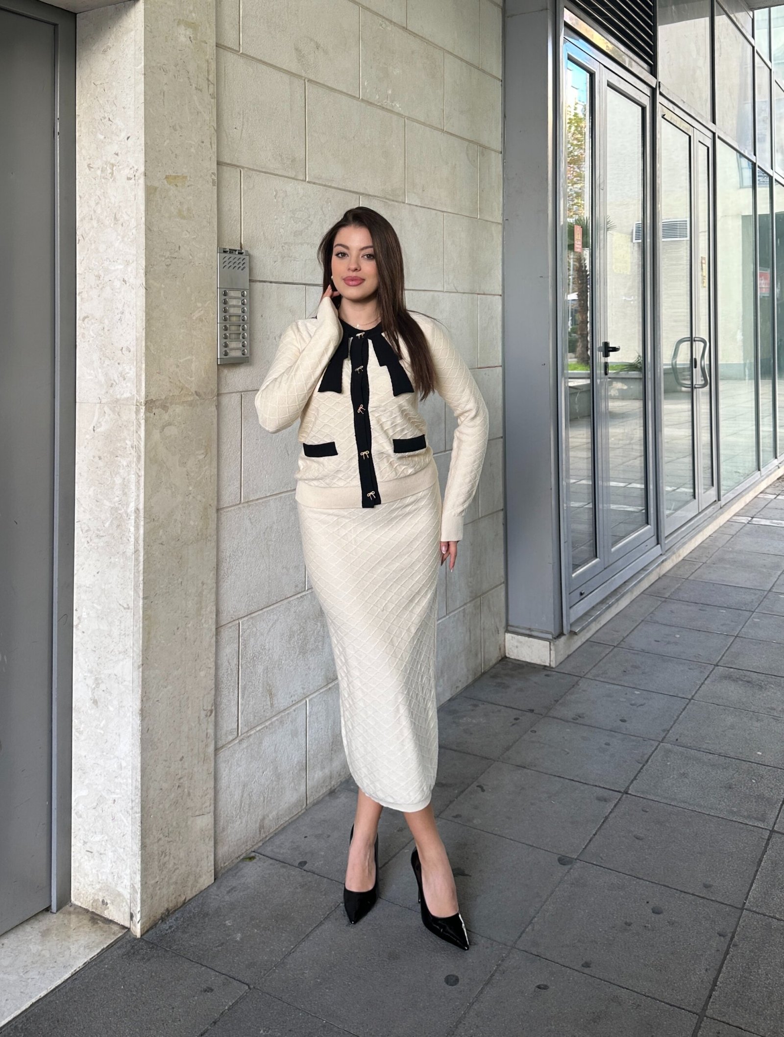 Set deve elegant me fund dhe xhaket me fjongo - Image 2