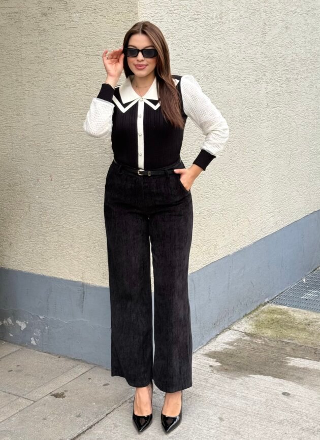 Pantallona Kadife Me Bel Te Larte