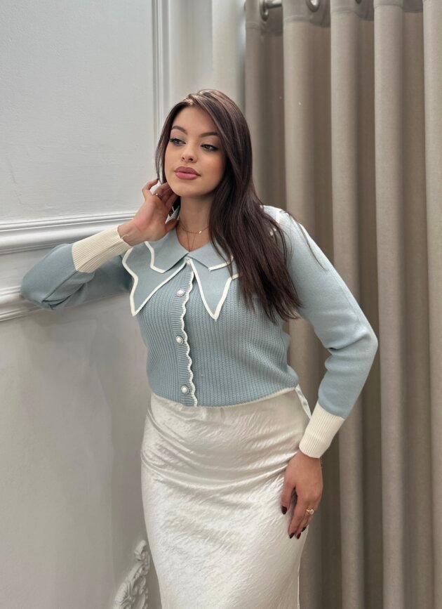 Bluze Deve me jake dekorative dhe kopsa me perla