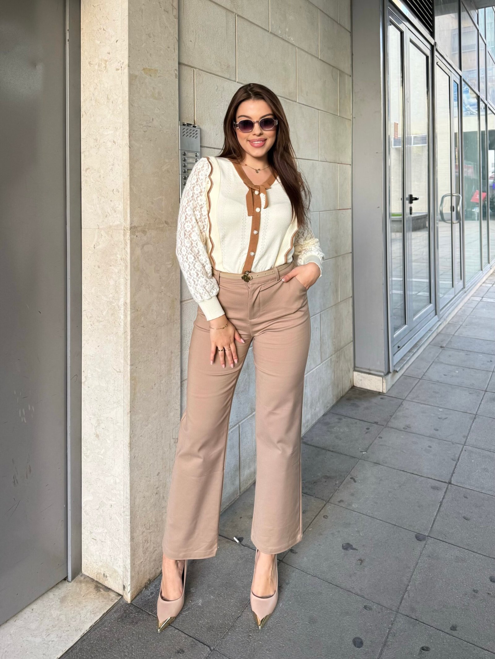 Pulover Me Fjongo Dhe Menge Me Dantelle - Image 6