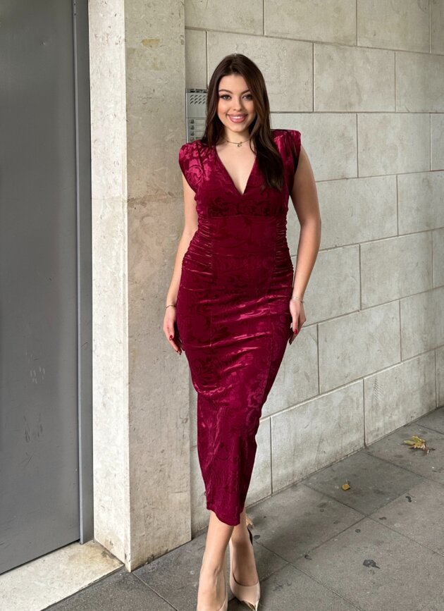 Fustan Kadife Me Print Barok