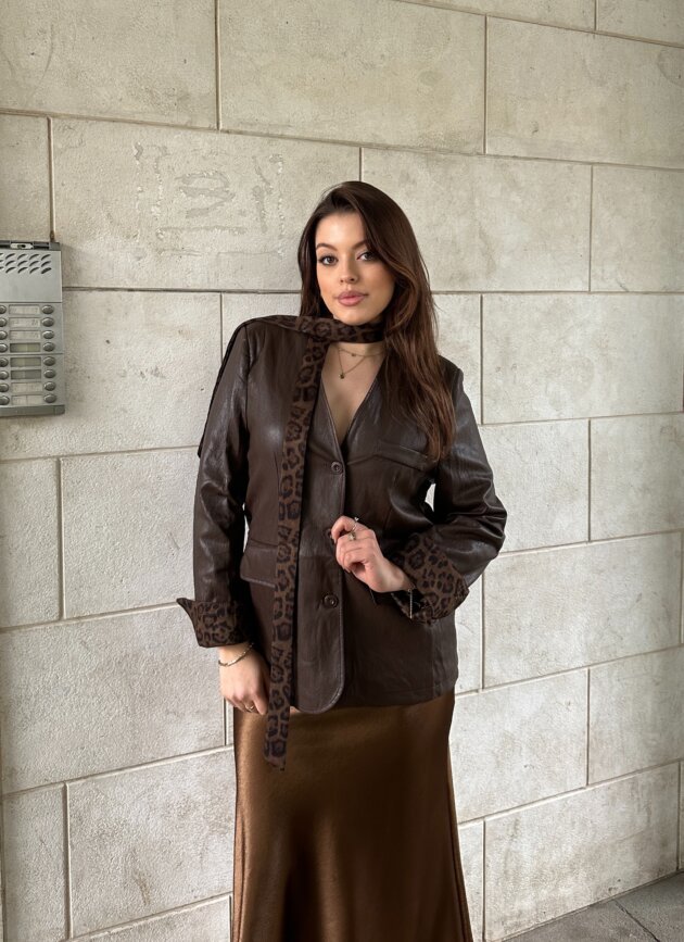 Xhakete Lekure Me Shall Dhe Print Leopard