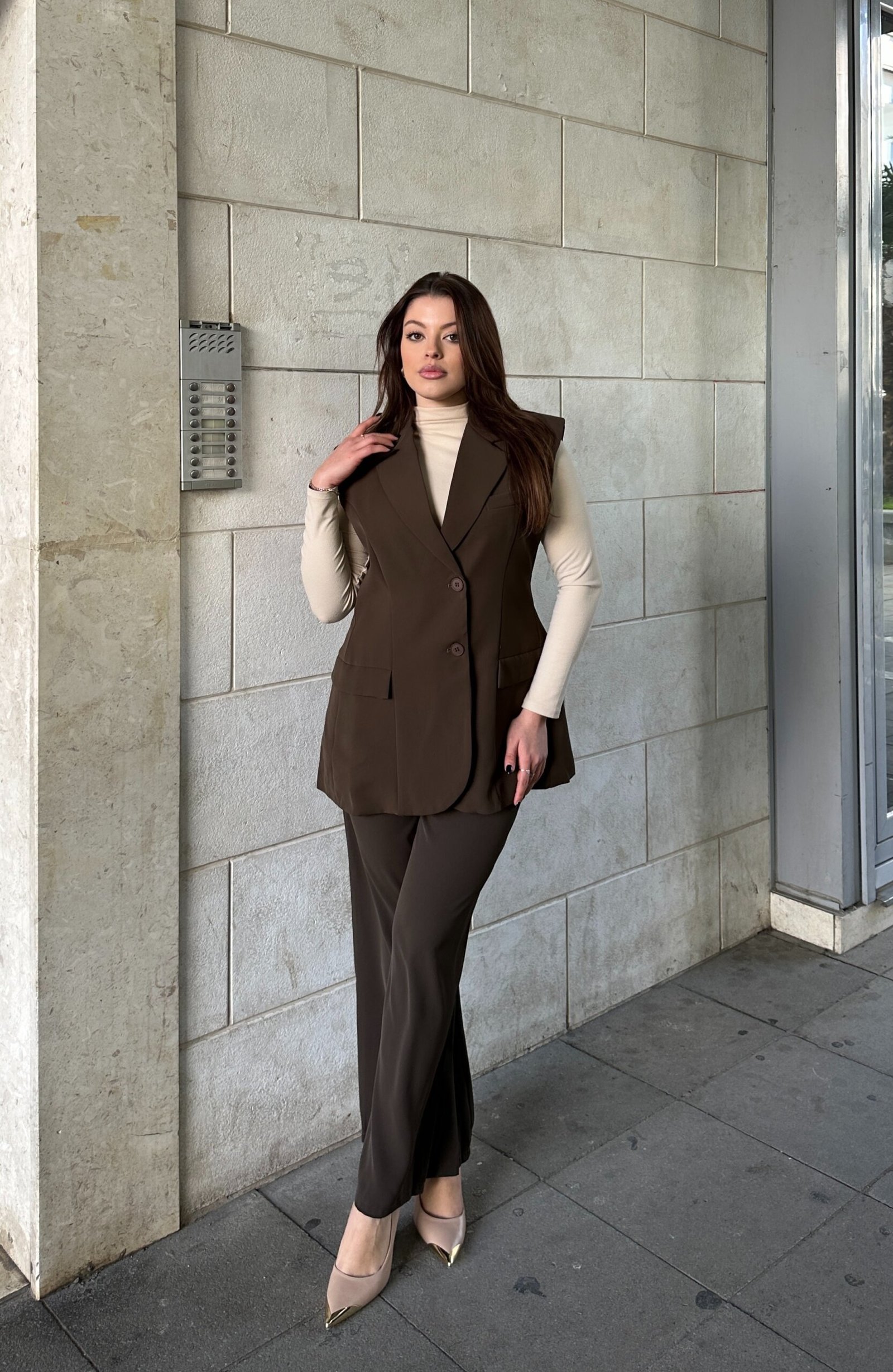 Set Me Jelek Dhe Pantallona Me Prerje Te Drejte - Image 2