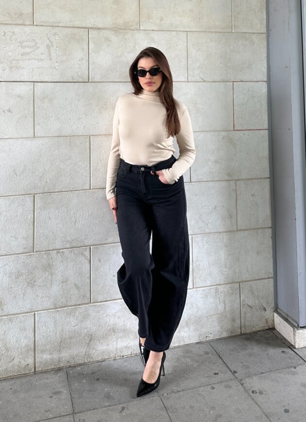 Xhinse Me Bel Te Larte Dhe Prerje Wide Leg