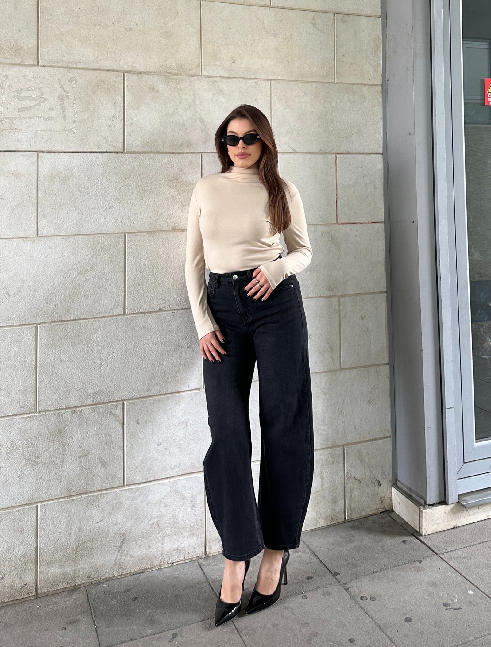 Xhinse Me Bel Te Larte Dhe Prerje Wide Leg - Image 2