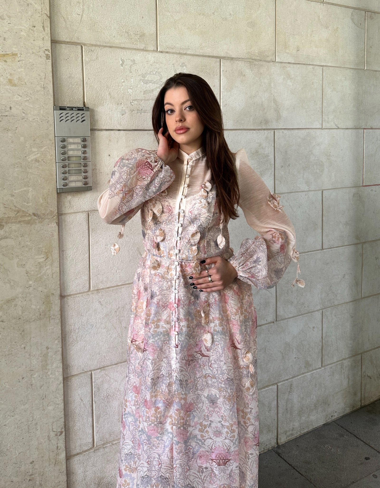 Fustan I Gjate Me Lule 3D Dhe Print Floral