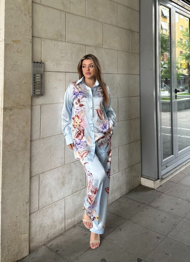 Set Satin Me Print Lulesh Dhe Prerje Te Lire
