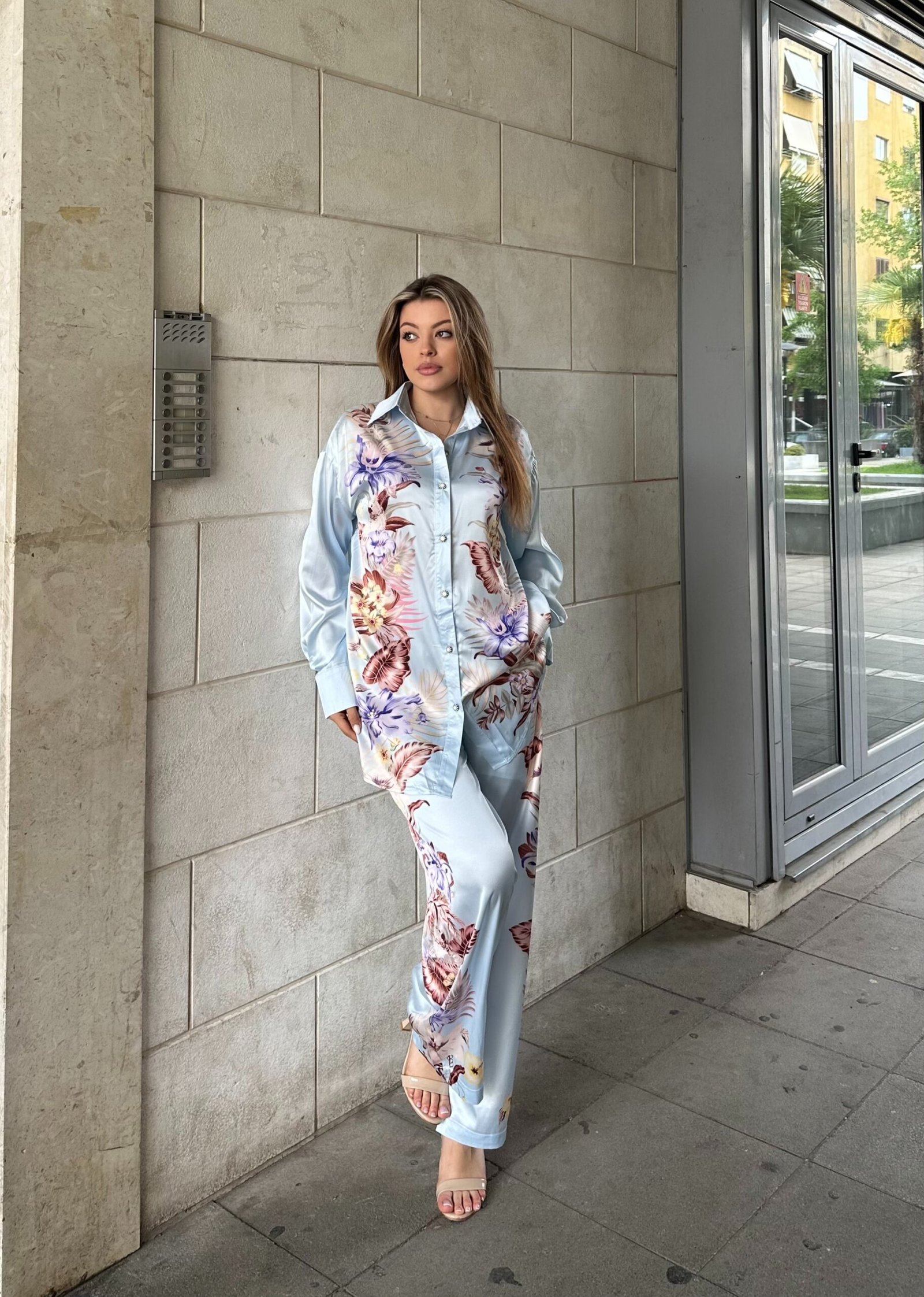 Set Satin Me Print Lulesh Dhe Prerje Te Lire