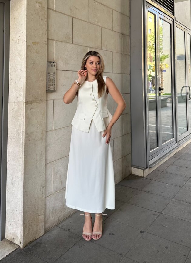 Set Me Jelek Dhe Fund Midi Me Prerje Elegante