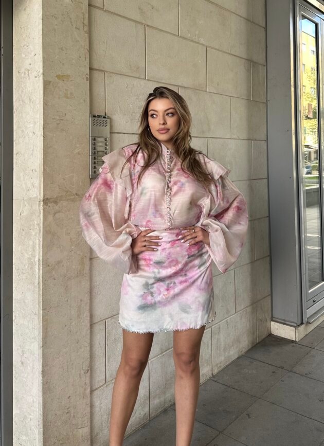 Set Kemishe Dhe Fund Me Print Artistik Elegant