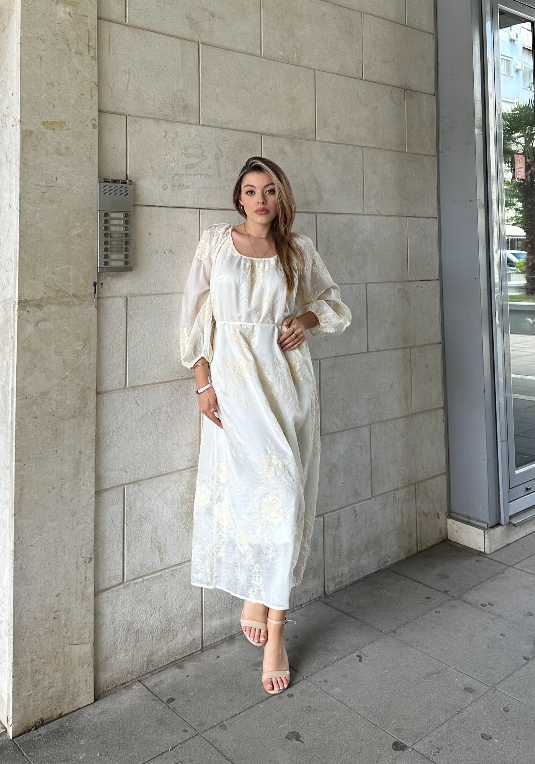 Fustan Maxi Romantic Lace White