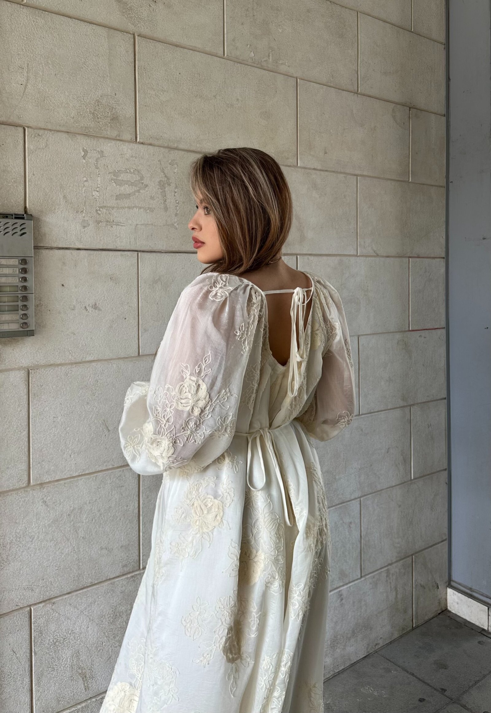 Fustan Maxi Romantic Lace White - Image 2
