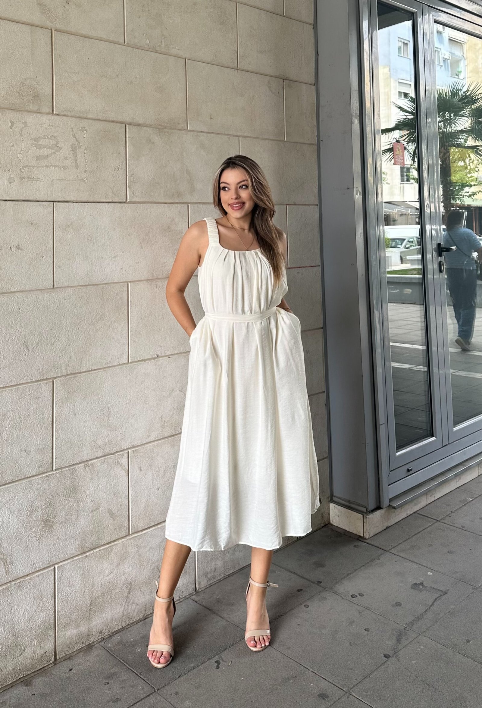 Fustan Midi Elegant Me Xhepa - Image 2