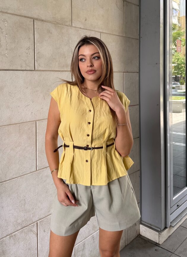 Kemishe Me Rrip Ne Bel Dhe Prerje Peplum