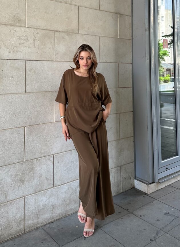 Set Oversize Me Pantallona Te Gjera