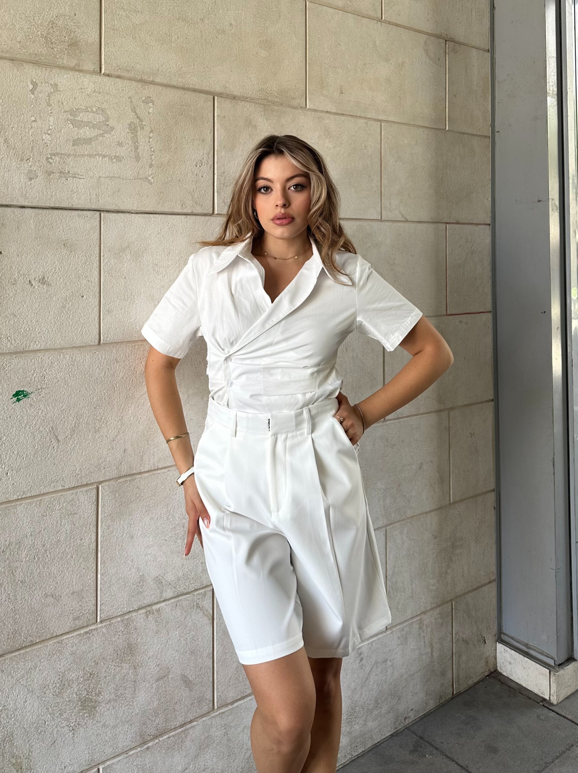 Pantallona Bermuda High Waist